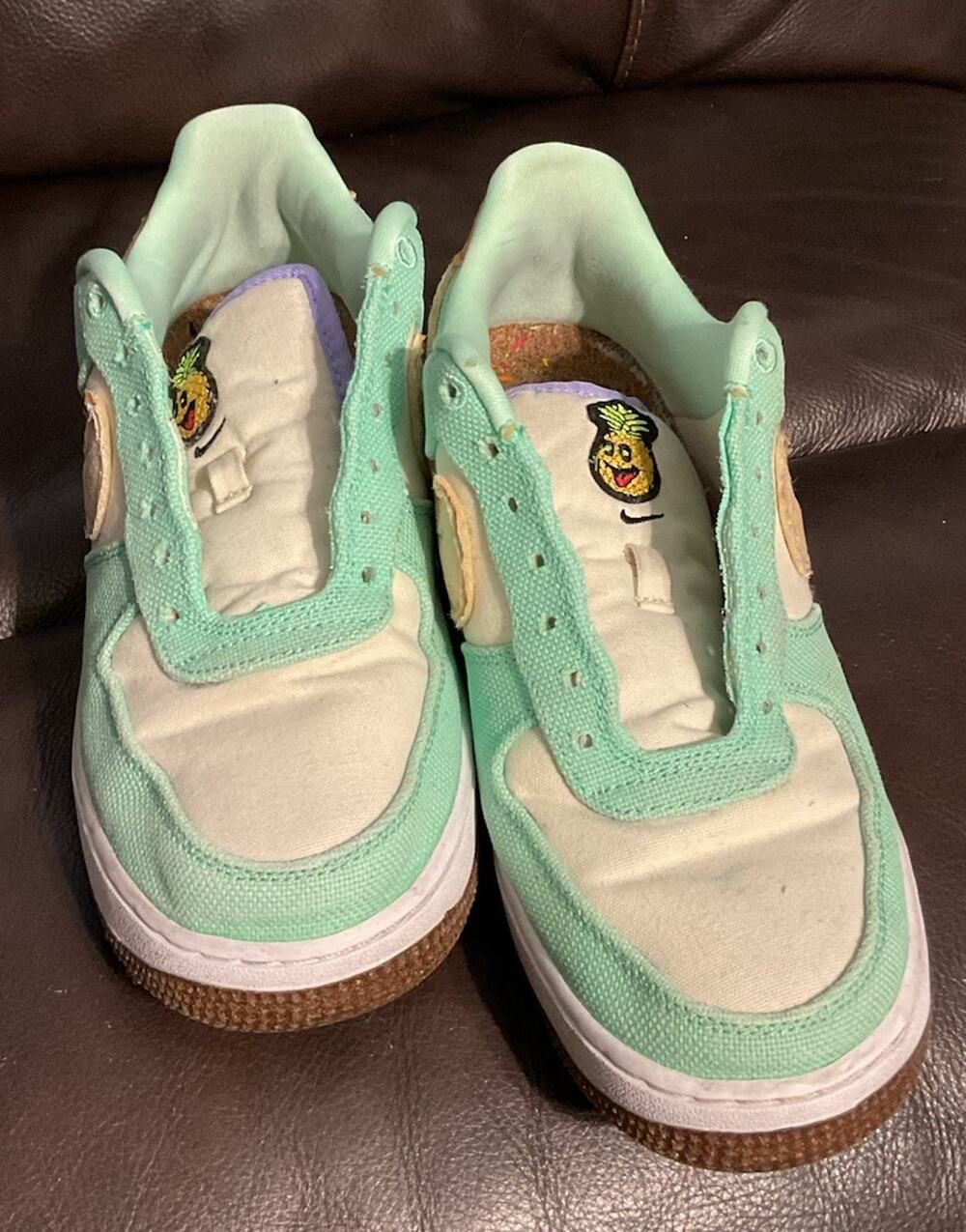 Nike Womens Air Force 1 '07 LX Happy Pineapple Light Green Coconut Size 8 Read